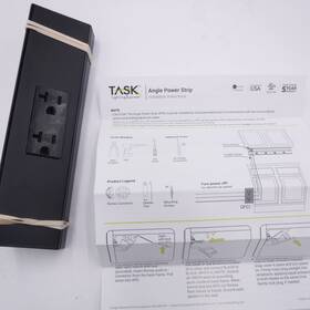 Tr9-1bd-p-bk Task Lighting 9 Inch Angled Power Strip 1 Duplex Receptacle In Black