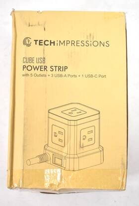 868257082 Tech Impressions Cube Usb Power Strip Ombre Finish 5 Ac Outlets 4 Ports