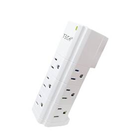 Twp1006 Tech Multi Plug Wall Outlet Surge Protector With Usb Ports - 9 Extender Wit