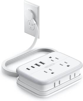 Technology Co. Ltd 313091981906 10 In 1 Travel Power Strip 6 Outlets 4 Usb Ports 2 C 4ft Extension Cord W