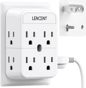 Technology Co. Ltd. 313100930901 2 Prong Power Strip 3 To Outlet Adapter Polarized Plug 3-sided 8 Outlets