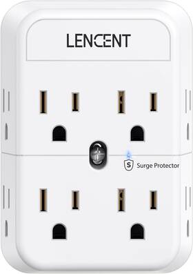 Technology Co. Ltd. 445020458425 2-prong Power Strip And Outlet Adapter With Surge Protection For Non-grounded Outl