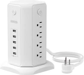 Technology Co. Ltd 726084821507 Power Strip Tower Surge Protector 8 Outlet 5 Usb Desktop Charging Station 1625