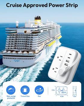 Technology Co. Ltd 744110039467 Travel Power Strip Flat Plug With 6 Outlets 4 Usb Ports 2 C