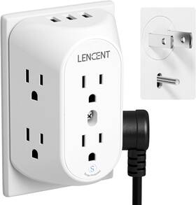Technology Co. Ltd. 744759054500 Surge Protector Power Strip With Usb Ports And 6 Outlets For Home Or Office