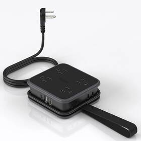 Technology Co. Ltd 744759095909 Flat Plug Power Strip - 5 Ft Extension Cord With Multiple Outlets 8 Widely Outl