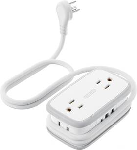 App-4a2u1c Technology Co. Ltd Travel Power Strip With Usb C 4 Outlets 3 1 Usb-c 4ft Flat Plug Extensio