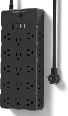 Qt2560-cu-nh Technology Co. Ltd. Large Surge Protector Power Strip With Usb Ports 4a 2c Heavy Duty Extension