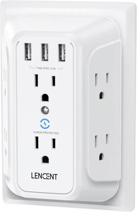 Ww05-b6c-3u Technology Co. Ltd. Usb Wall Charger Surge Protector 6 Outlet Extender With 3 Ports 1728j Powe