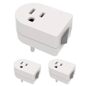 T23076 Teklectric Grounded Single Outlet Surge Protector Power Adapter With Illuminated On/off
