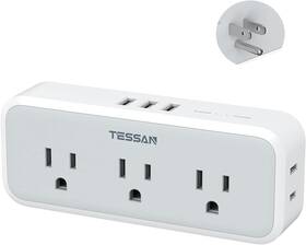 Ts-165 Tessan 726084069091 Multi Plug Outlet Splitter Wall Surge Protector 5 Extender 3 Usb
