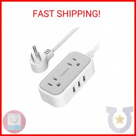 Ts-105 Tessan 744110995503 Mini Power Strip With 3 Usb Ports 2 Outlet Portable Flat Plug