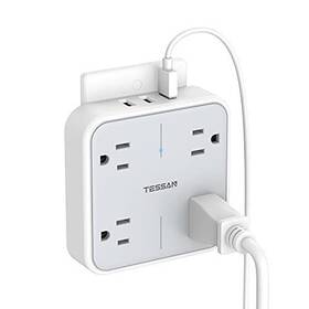 Tessan 975799310774 Multi Plug Outlet Extender With Usb Surge Protector Splitter 3 Wall Char