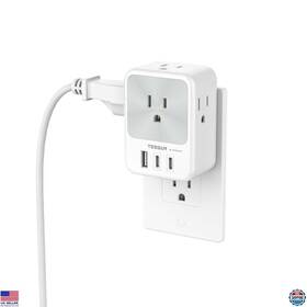 B0d3ljy8mq Tessan 4 Outlet Wall Splitter With 3 Usb Chargers Surge Protector For Home Office