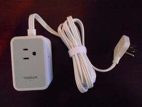 Ts-1021-c Tessan Ultra Thin Flat Plug Power Strip Bar With 3 Usb Ac Outlet 5 Ft Extension Cord