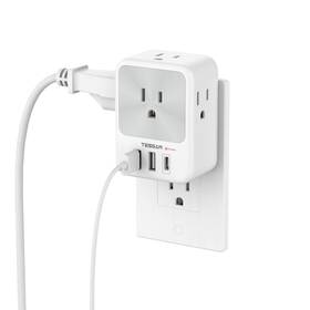 Ts-1611-c Tessan Surge Protector Wall Outlet Extender Multi Plug Splitter With