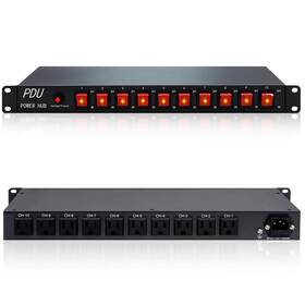 Thepoestore 755532604546 10 Outlet Horizontal 1u Rack Mount Pdu Power Strip - Surge Protection Indi