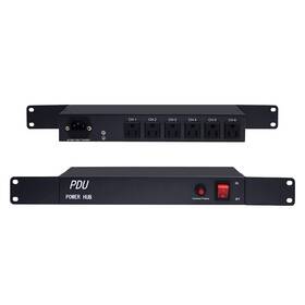 Thepoestore 755532604607 6 Outlet Horizontal 1u Pdu Rack Mount Power Strips - Surge Protection Ac 100-