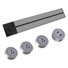 8000w Tiandigp 717701894172 Power Outlet Strip Wall Mounted 19.68 Inch Track 3 A