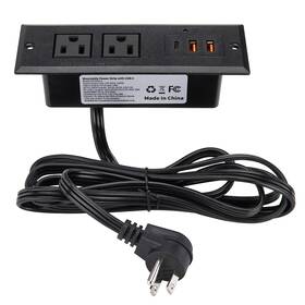 Tiandigp 789318415484 Recessed Power Strip With Usb-c Ports Pd 3.0 20w Max Fast Charging 2 Usb A Po