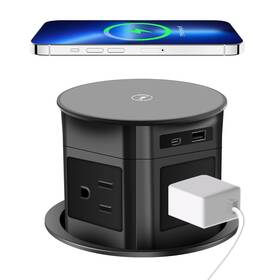 Tc-01 Tiandigp -tc-01 Pop Up Outlet 15w Wireless Charger 4 Outlets 1875w Usb C 20w Super Charging