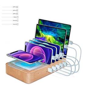 Hzpy0020 Tidyhome Fastest Charging Station For Multiple Devices 5 Usb Ports Chargers Yellow