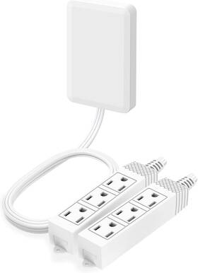 Tiffcofio 313096095004 Flat Plug Outlet Strip 6 Feet Extension Cord 3 Prong Grounded Outl