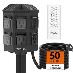 Tf-28013-50 Tiffcofio Outdoor Power Stake Timer 100ft Remote Control Dusk To Dawn Light 50