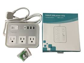 Us168al-w2 Tisdlip Usb Power Strip 3 Outlet With Usb-c And Ports Overload Protection