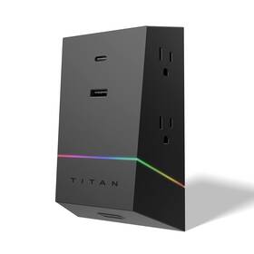 Titan 030878502689 4-outlet Surge Protector Led Full Spectrum Color-select Outlet Extend