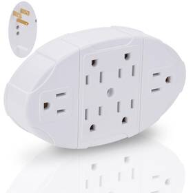 Tog-2x3pm-6s Togconn 6 Outlet Extender 3 Prong Electrical Splitter Multi Plug Eas