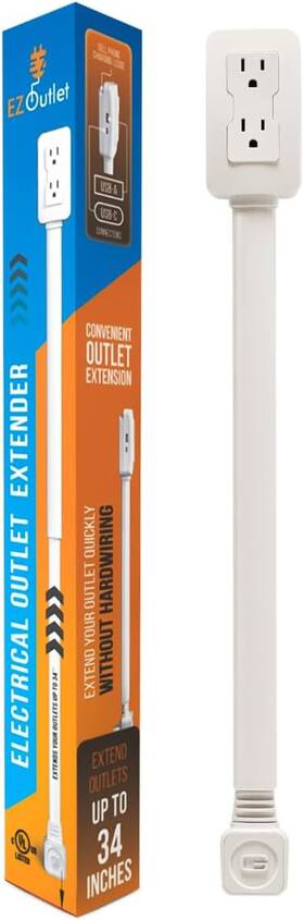 Toka Llc 445028350356 Electrical Outlet Extender. Access Hard-to-reach Outlets Features Usb-a Usb-c