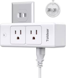 Toldear 445019788717 2 Prong Power Strip Multi Plug Outlet Splitter With Rotating Pow