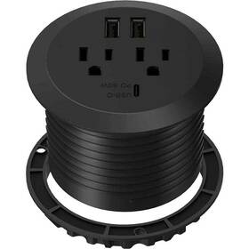 Topgreener 883951856748 12 Amp 2-outlets Desktop Grommet 60-watt Power Delivery Type C Port 3-usb