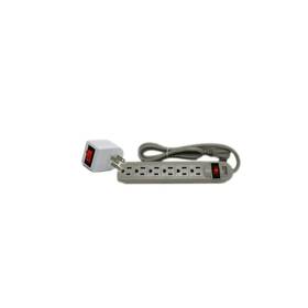 62a-907 Topzone 3ft 6 Outlet Power Strip With Angle Plug 1x Wall Tap On/off Switch Combo Etl