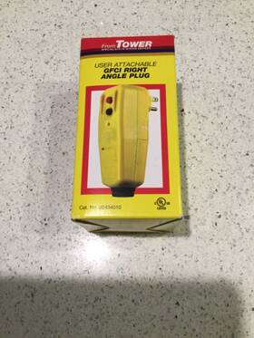 30434010 Tower Manufacturing Auto-reset 15 Amp Right Angle Gfci Plug Yellow