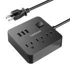 Tpm01-us-bk Tessan Power Strip With Usb Switch Control Desktop Charging Station