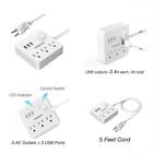 Tpm01uswh Tessan Power Strip With Usb Switch Control Desktop Charging Station