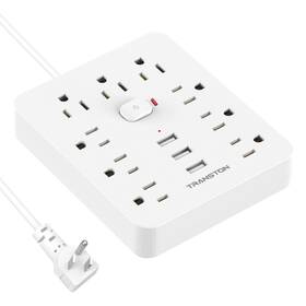 Transton 191462371057 Power Strip Surge Protector With 9 Outlet 3 Usb Ports Fireproof Desktop Charging