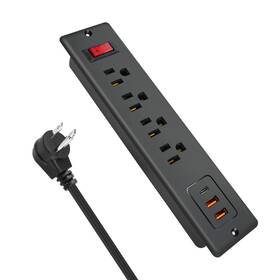 Triantstek 665878343576 4 Outlets Recessed Power Strip With Usb C 20w Fast Charge Desktop Outl