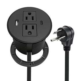 Triantstek 665878343637 Desk Power Grommet Usb C Total 30w Pd Fast Charge Desktop Strip 2 Outle