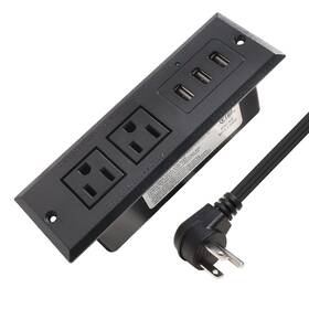 Triantstek 665878348588 Desk Power Strip With Usb Recessed Mounted Desktop Outlet 2 Outlets 3