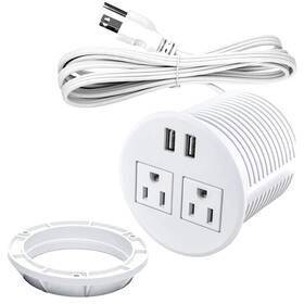 Triantstek 665878348618 Desk Power Grommet With Usb Ports Desktop Outlet Recessed Bar For Countert