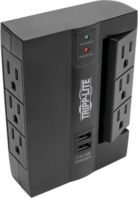Tripp Lite 445002347372 6 Outlet Surge Protector Power Strip 3 Rotatable Outlets Wall Tap/direct Plug