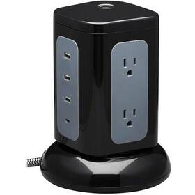 Tlp606uctower Tripp Lite By Eaton 6-outlet Surge Protector Tower 3x Usb-a 1x Usb-c 8 Ft. Co