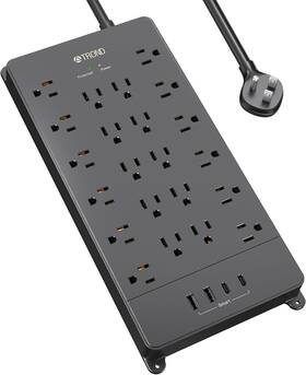 Trond 313045272272 Surge Protector Power Strip With Usb C Ports 5ft Extension Cord Mult