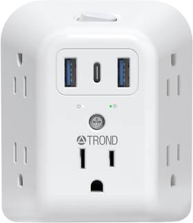 Trond 313110867846 2 Prong Power Strip Usb To 3 Outlet Adapter 5 Splitter Wi