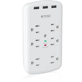 Trond 637740876567 Multi Plug Outlet Extender - 6 Widely Spaced Outlets With 3 Usb Surge Protec