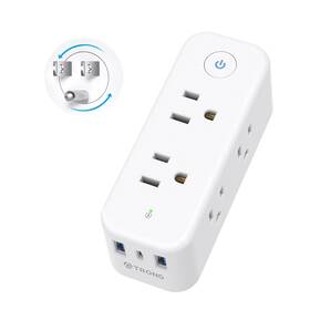 Trond 637740876659 Outlet Extender Surge Protector Usb - Multi Plug Splitter With 360 Ro