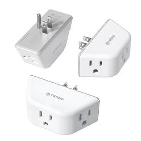 Trond 728120947028 Outlet Extender 3 Pack - Multi Plug Wall 3-prong Grounded Splitte